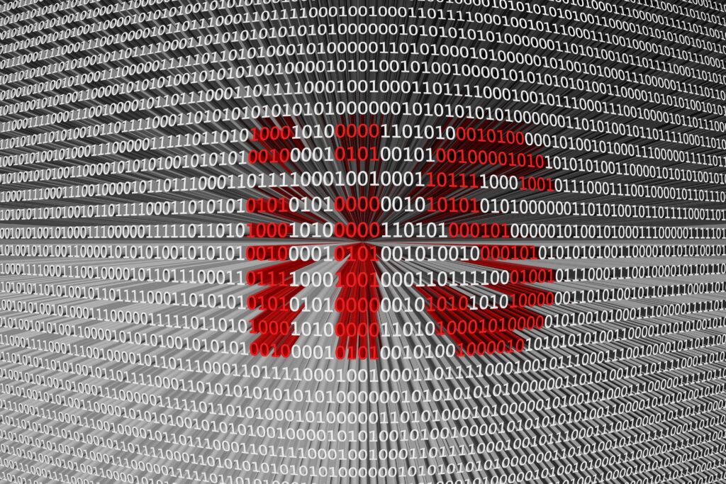 Ein Symbolbild für IIS-Server. Es besteht aus einer bildschirmfüllenden Aufeinanderfolge von 0101 Binärcodes. Zentral im Bild steht IIS.