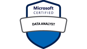 Logo für die Microsoft-Zertifizierung zum Data Analyst